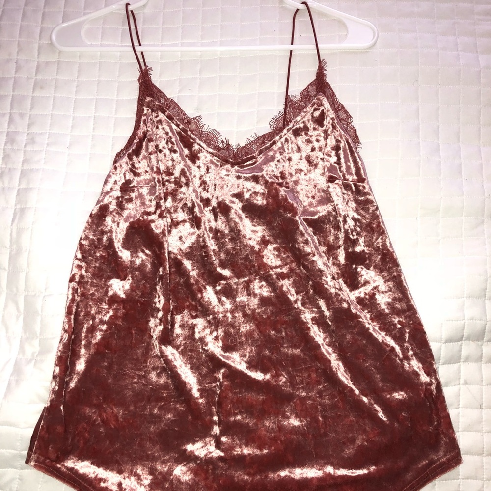velvet & lace slip tank top